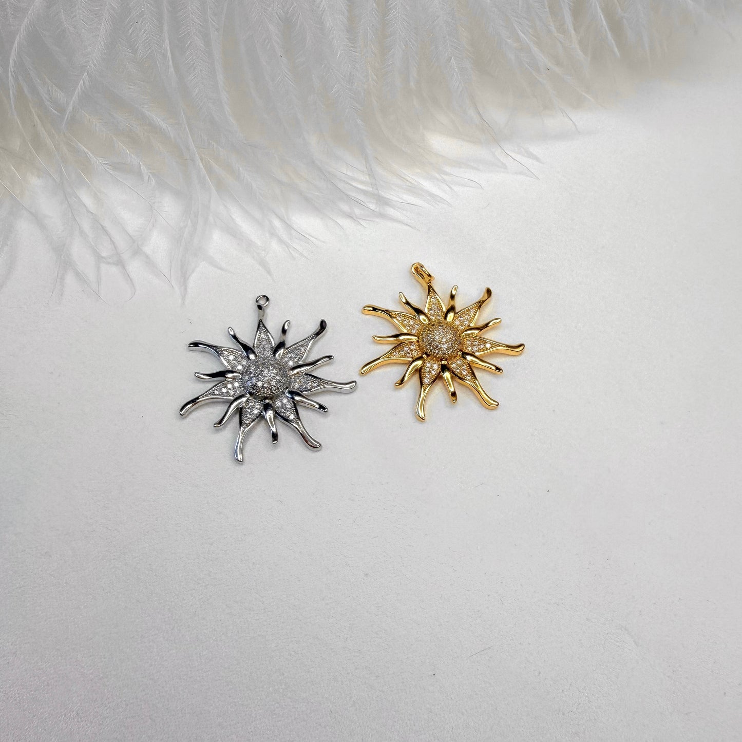 modern sun pendant interchangeable necklace charm
