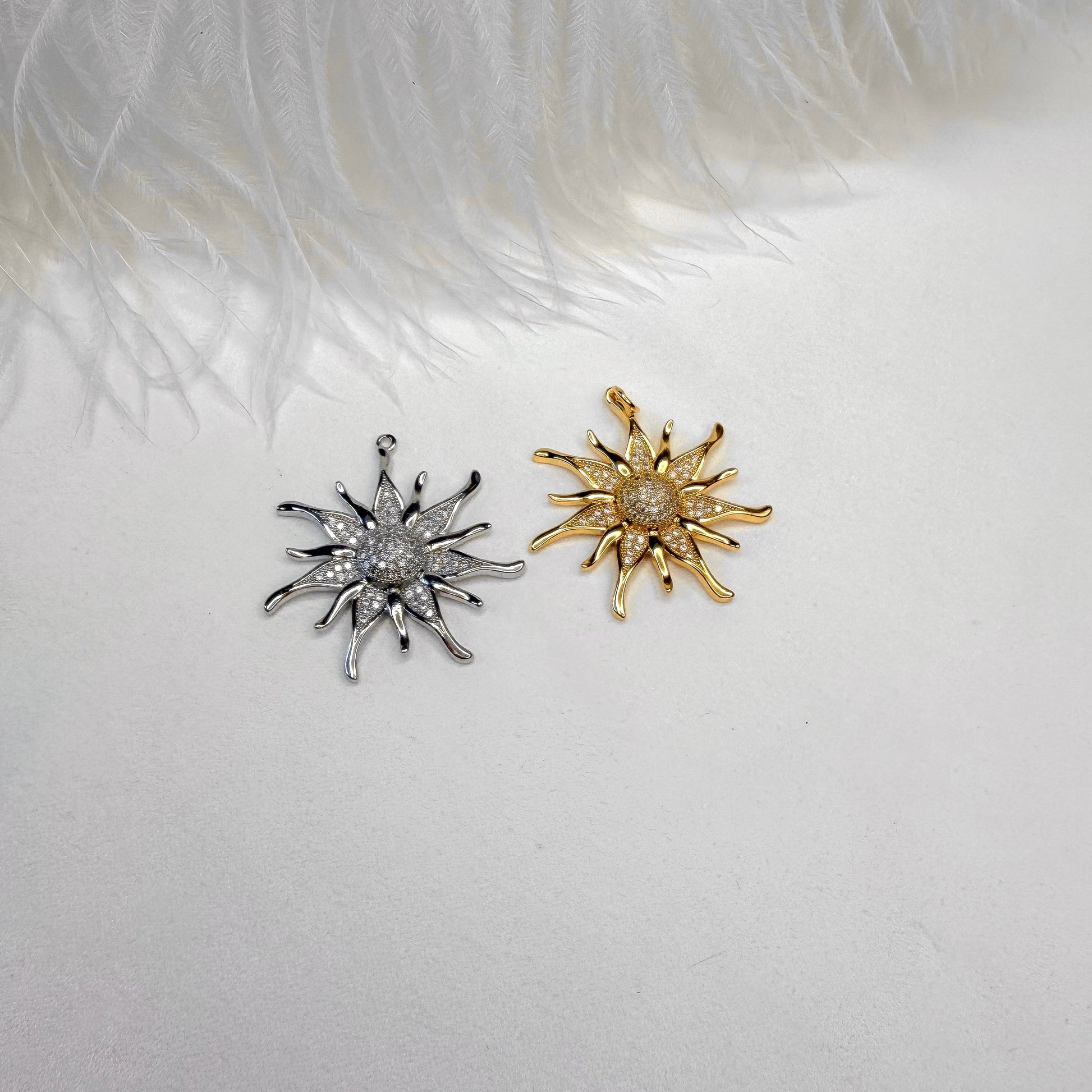 modern sun pendant interchangeable necklace charm