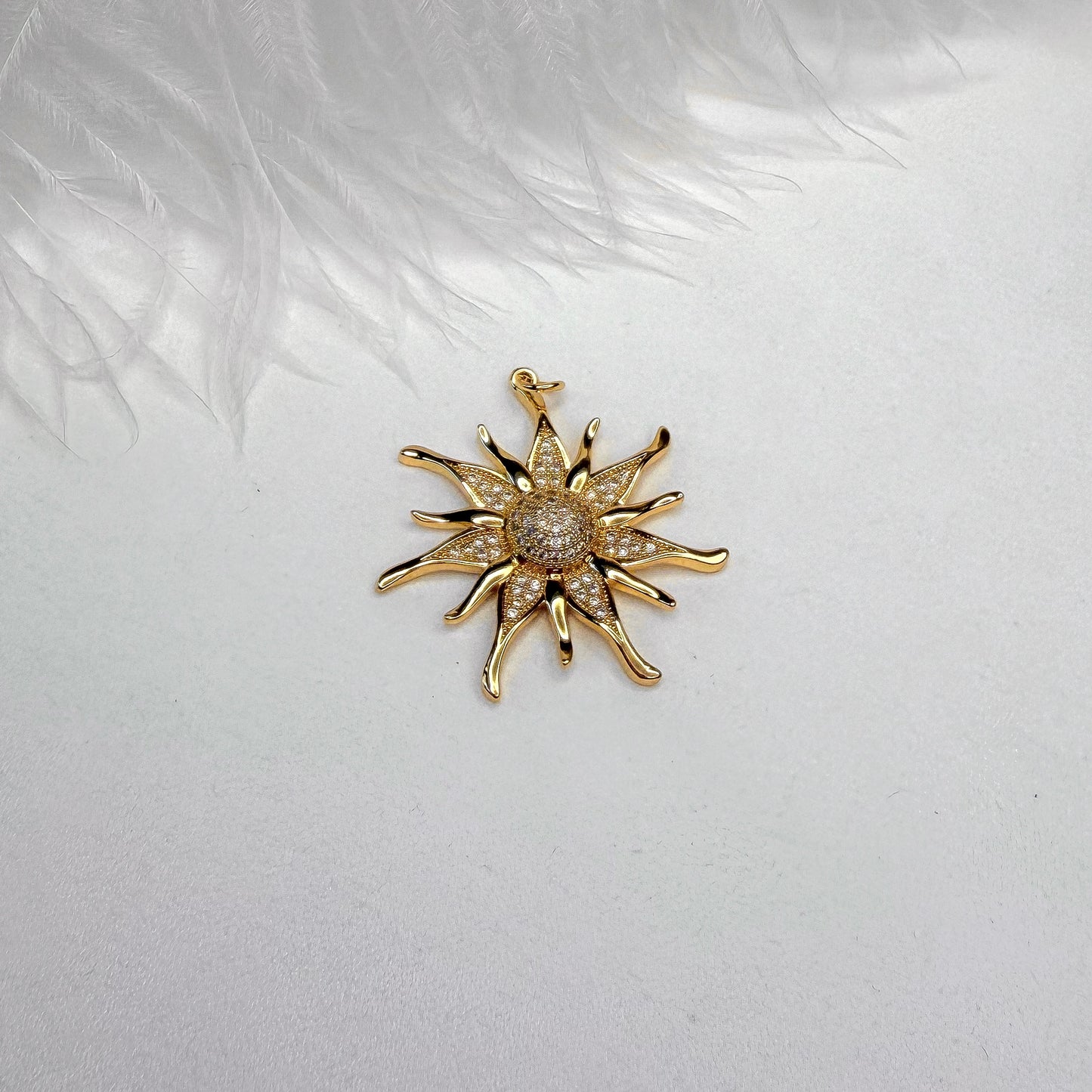 interchangeable sun charm for necklace gold plated