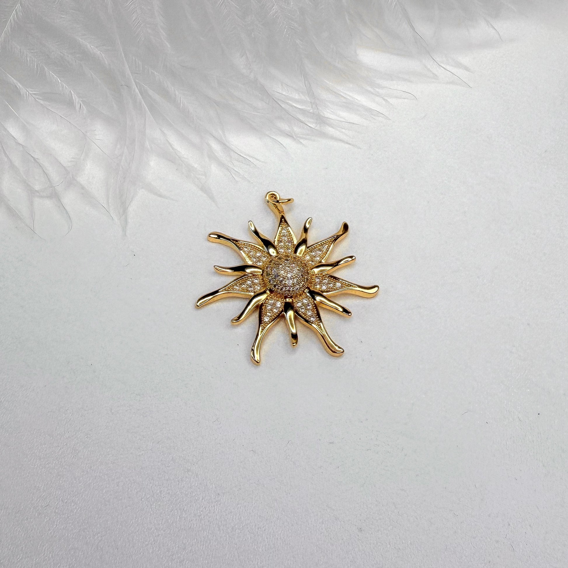 interchangeable sun charm for necklace gold plated