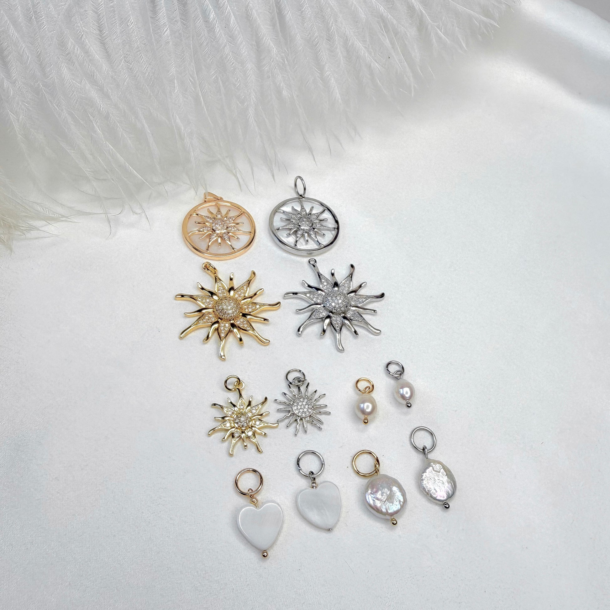 pearl interchangeable charms with natural  pearls handmade jewelry