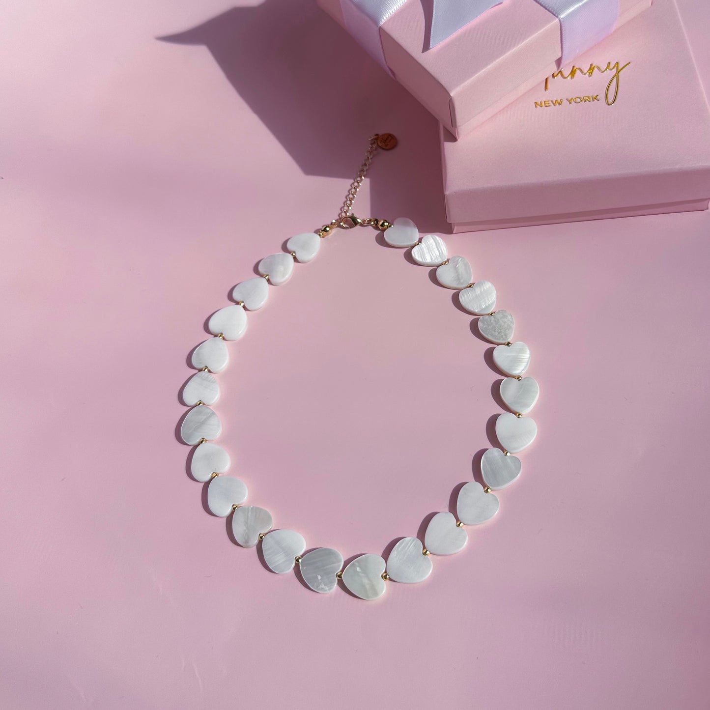 Mother-of-pearl heart necklace