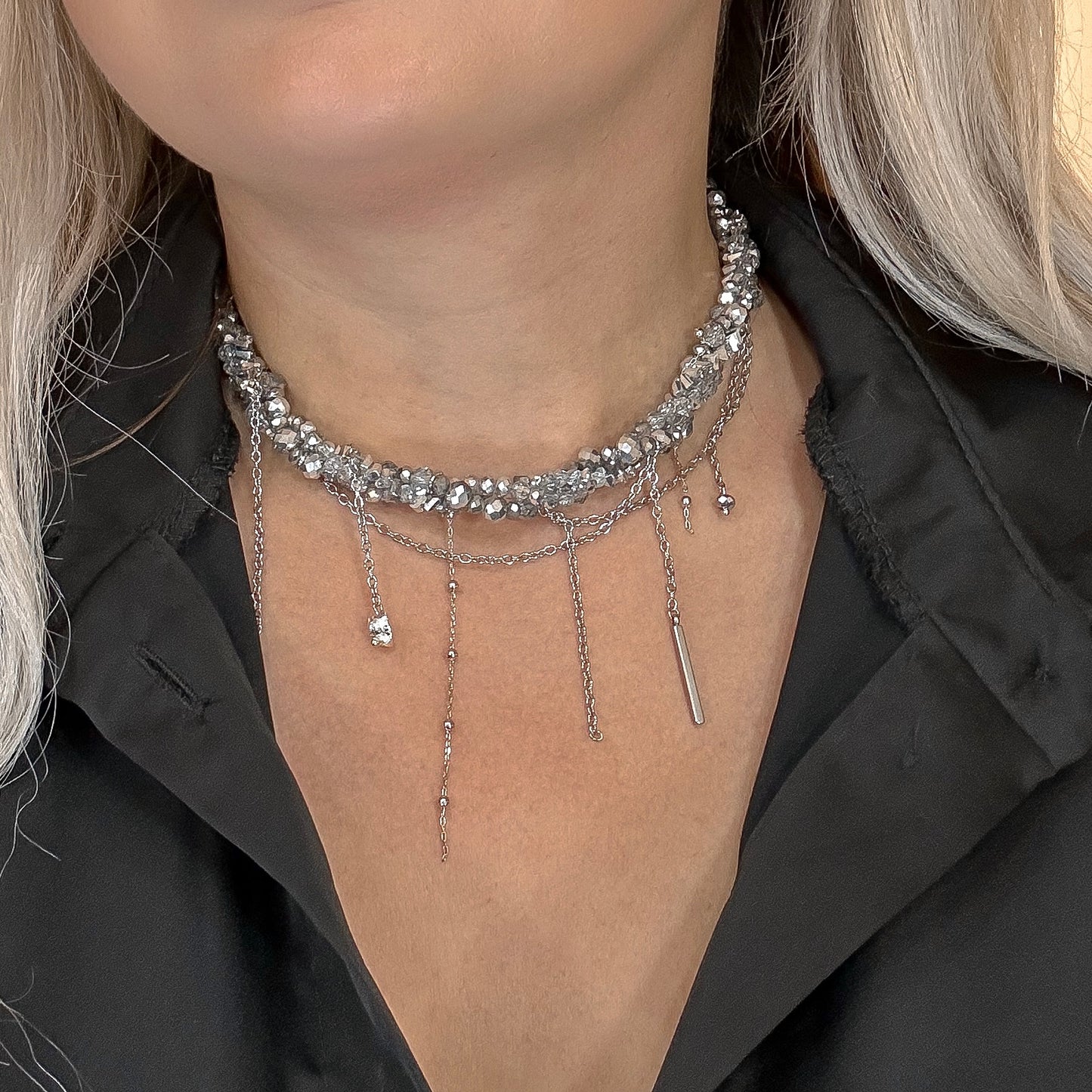 "Grunge" necklace (silver)