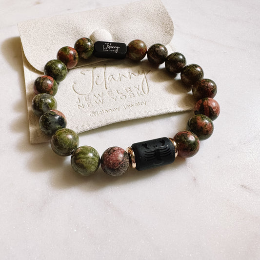 Scorpio (unakite) beads bracelet