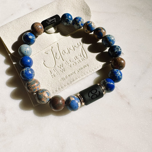 Canser (blue sea sediment) beads bracelet