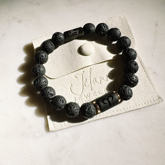 Aries (volcanic lava) beads bracelet